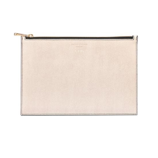 Large Essential Flat Pouch in Monochrome Mix from Aspinal of London