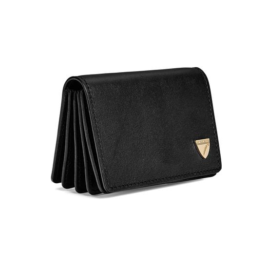 Accordion Credit Card Holder in Smooth Black from Aspinal of London