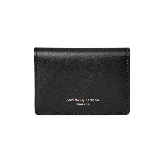 Accordion Credit Card Holder in Smooth Black from Aspinal of London