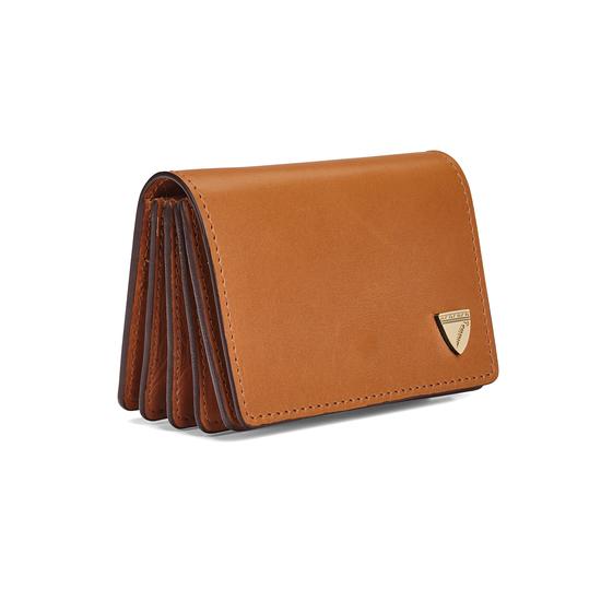 Accordion Credit Card Holder in Smooth Natural Tan from Aspinal of London