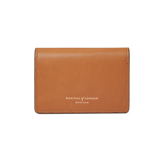 Accordion Credit Card Holder in Smooth Natural Tan from Aspinal of London