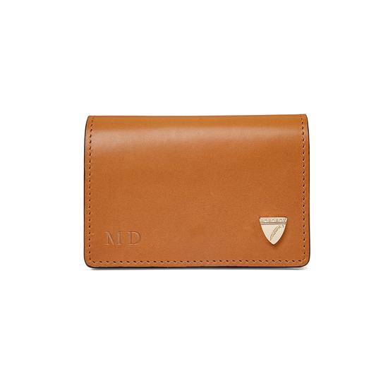 Accordion Credit Card Holder in Smooth Natural Tan from Aspinal of London