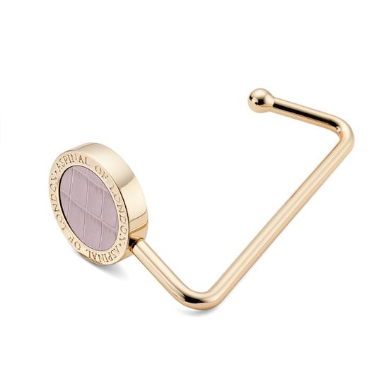 Aspinal Handbag Hook in Deep Shine Lilac Croc from Aspinal of London