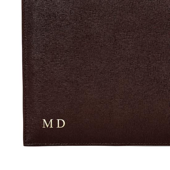 Mount Street Flat Pouch in Brown Saffiano from Aspinal of London