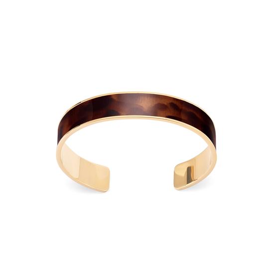 Cleopatra Skinny Cuff Bracelet in Deep Shine Tortoiseshell Patent from Aspinal of London