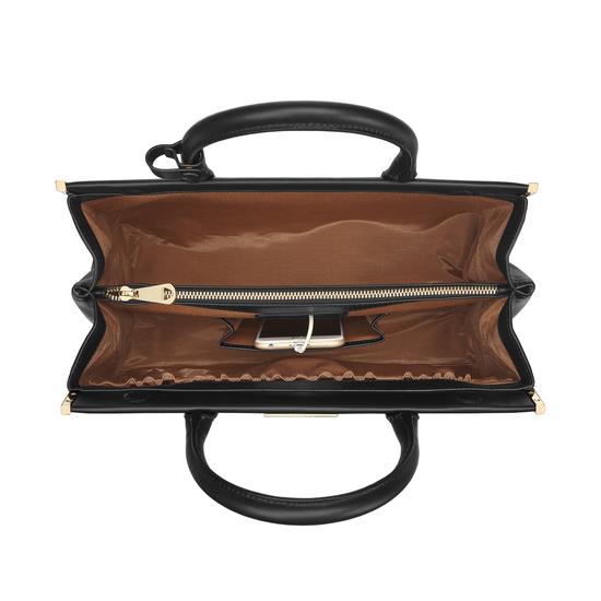 Large Florence Snap Bag in Monochrome Saffiano from Aspinal of London