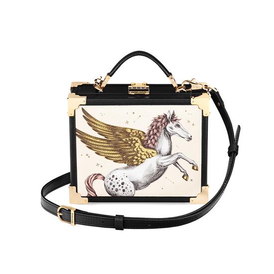 Mini Trunk Clutch in Pegasus Ivory Print from Aspinal of London