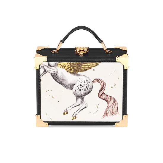 Mini Trunk Clutch in Pegasus Ivory Print from Aspinal of London