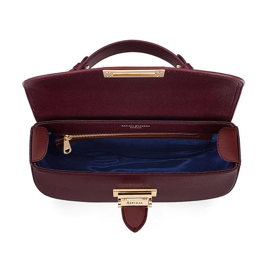 Letterbox Saddle Bag in Burgundy Saffiano from Aspinal of London