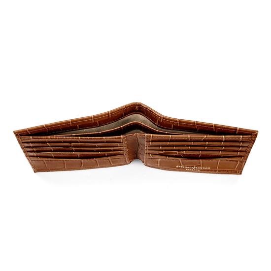 Billfold Wallet in Deep Shine Vintage Tan Croc from Aspinal of London