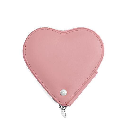 Heart Coin Purse in Smooth Dusky Pink from Aspinal of London