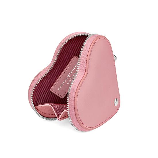 Heart Coin Purse in Smooth Dusky Pink from Aspinal of London
