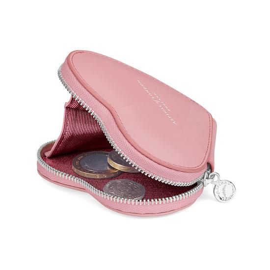 Heart Coin Purse in Smooth Dusky Pink from Aspinal of London