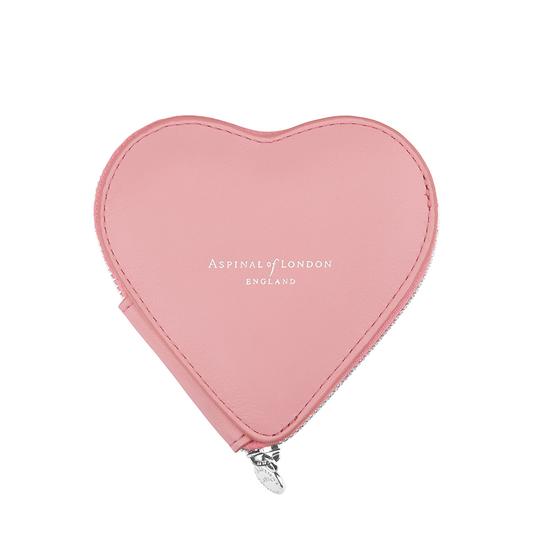 Heart Coin Purse in Smooth Dusky Pink from Aspinal of London