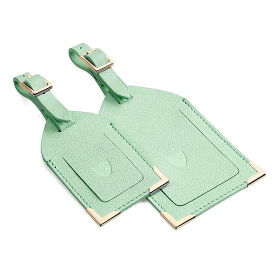 Set of 2 Luggage Tags in Peppermint Kaviar from Aspinal of London
