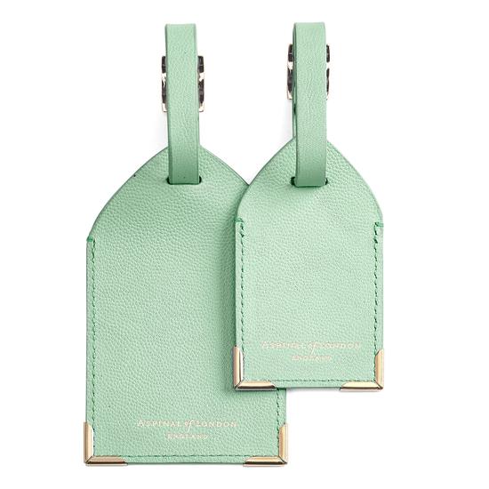 Set of 2 Luggage Tags in Peppermint Kaviar from Aspinal of London