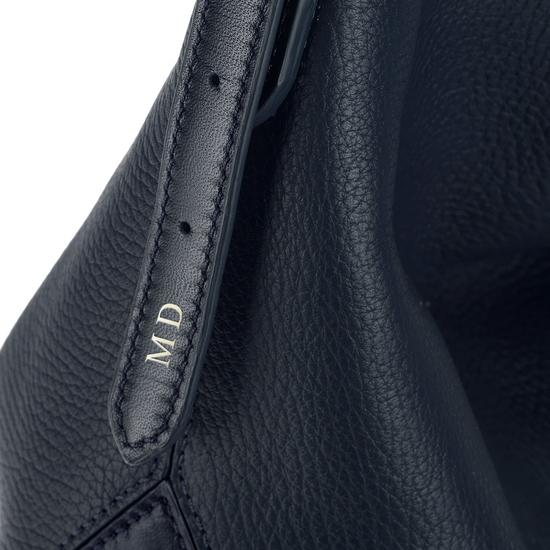 Aspinal Hobo Bag in Navy Pebble & Smooth Navy from Aspinal of London
