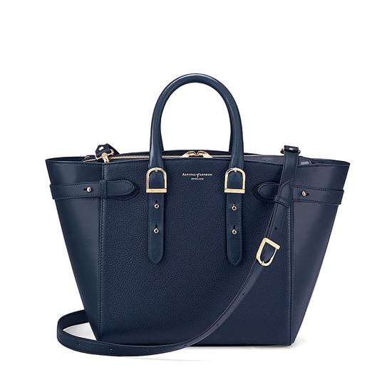 Midi Marylebone Tech Tote in Navy Pebble from Aspinal of London