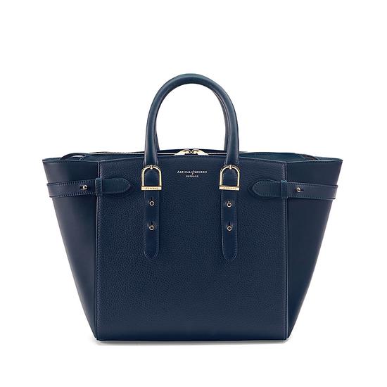 Midi Marylebone Tech Tote in Navy Pebble from Aspinal of London