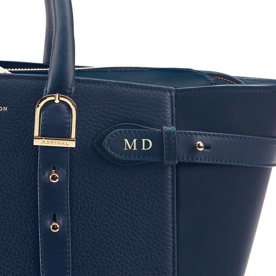 Midi Marylebone Tech Tote in Navy Pebble from Aspinal of London
