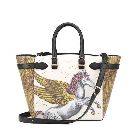 Midi Marylebone Tote in Pegasus Ivory Print from Aspinal of London