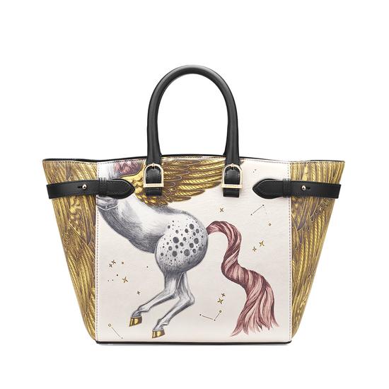 Midi Marylebone Tote in Pegasus Ivory Print from Aspinal of London