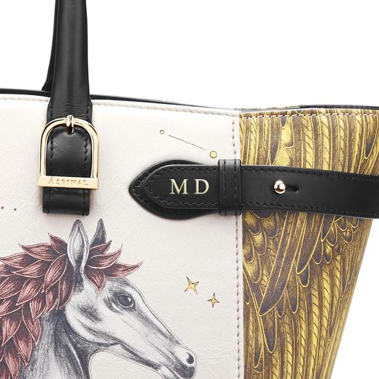 Midi Marylebone Tote in Pegasus Ivory Print from Aspinal of London