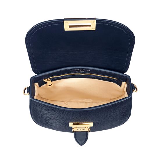 Portobello Bag with Chain in Navy Pebble from Aspinal of London