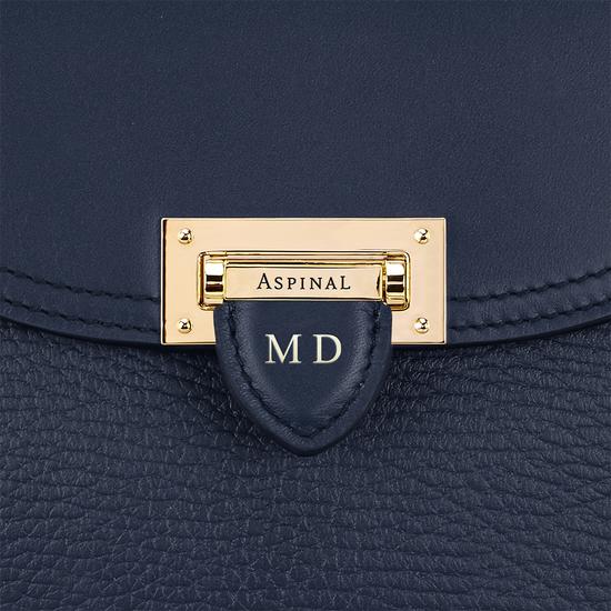 Portobello Bag with Chain in Navy Pebble from Aspinal of London