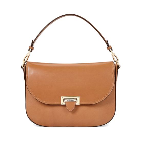 Slouchy Saddle Bag in Smooth Natural Tan from Aspinal of London