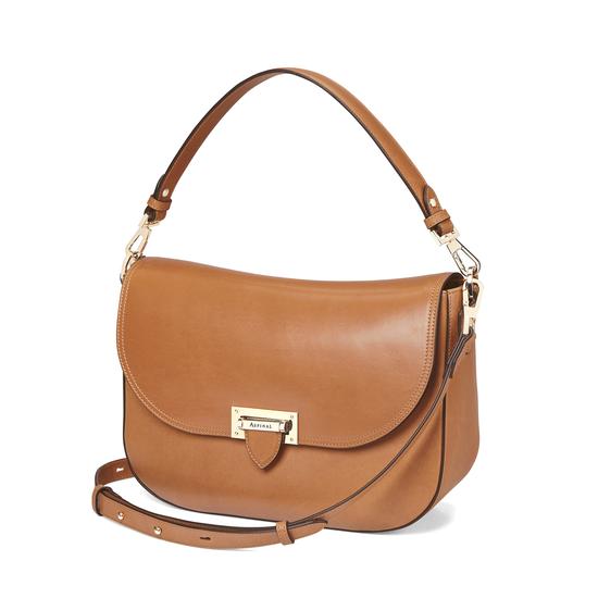 Slouchy Saddle Bag in Smooth Natural Tan from Aspinal of London