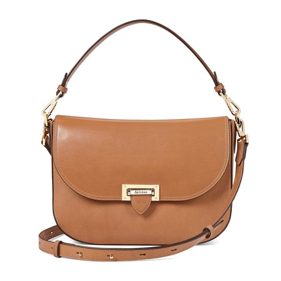 Slouchy Saddle Bag in Smooth Natural Tan from Aspinal of London