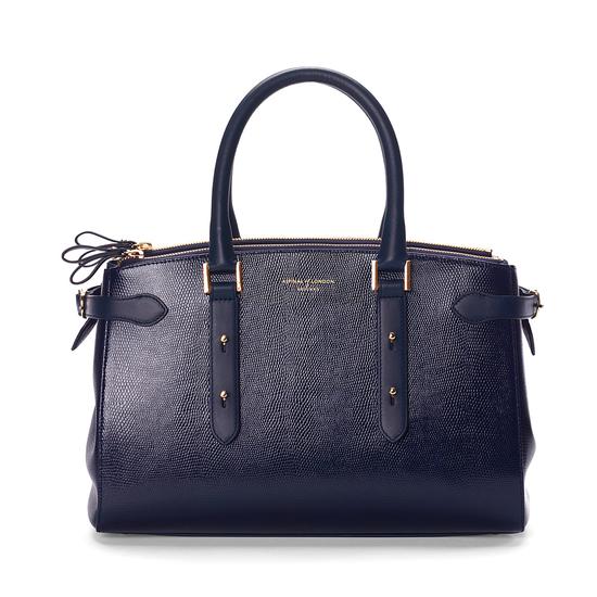 Brook Street Bag in Midnight Blue Lizard from Aspinal of London