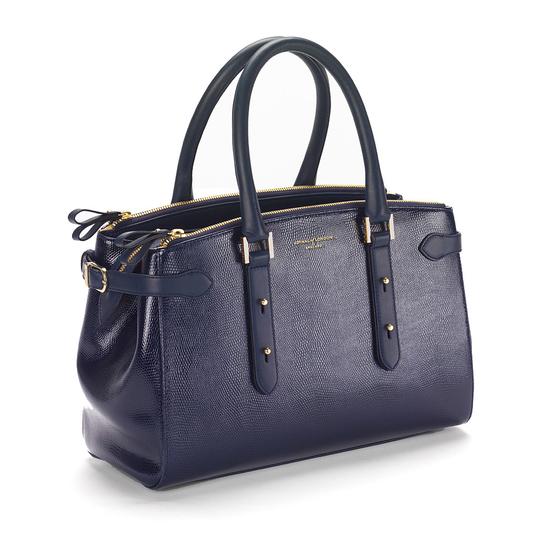 Brook Street Bag in Midnight Blue Lizard from Aspinal of London