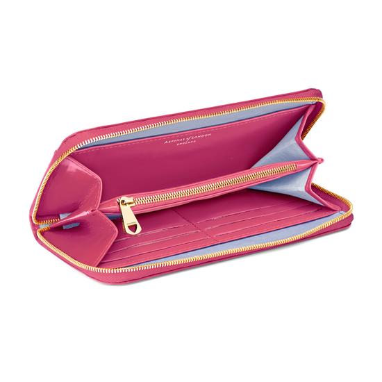 Continental Clutch Zip Wallet in Camelia Pink Polish from Aspinal of London
