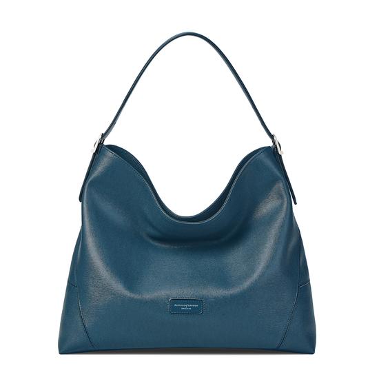 Aspinal Hobo in Teal Saffiano & Smooth Teal from Aspinal of London