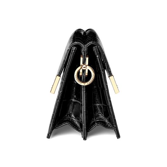 Chelsea Bag in Deep Shine Black Croc from Aspinal of London