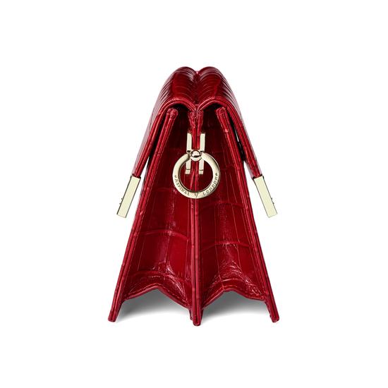 Chelsea Bag in Deep Shine Red Croc from Aspinal of London