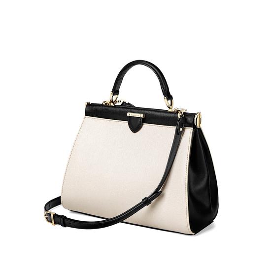 Small Florence Frame Bag in Monochrome Saffiano from Aspinal of London