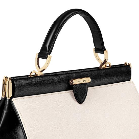 Small Florence Frame Bag in Monochrome Saffiano from Aspinal of London