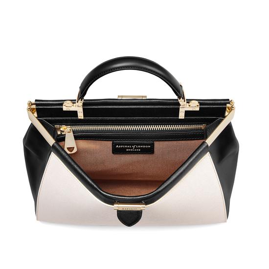 Small Florence Frame Bag in Monochrome Saffiano from Aspinal of London