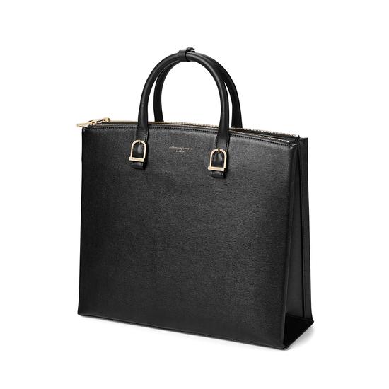 Editor's Tote in Black Saffiano from Aspinal of London