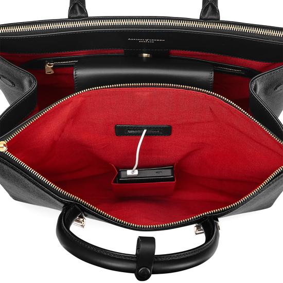 Editor's Tote in Black Saffiano from Aspinal of London