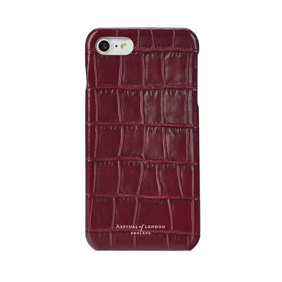iPhone 7/8 Leather Cover in Bordeaux Croc from Aspinal of London