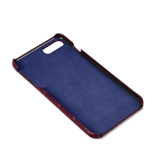iPhone 7/8 Leather Cover in Bordeaux Croc from Aspinal of London