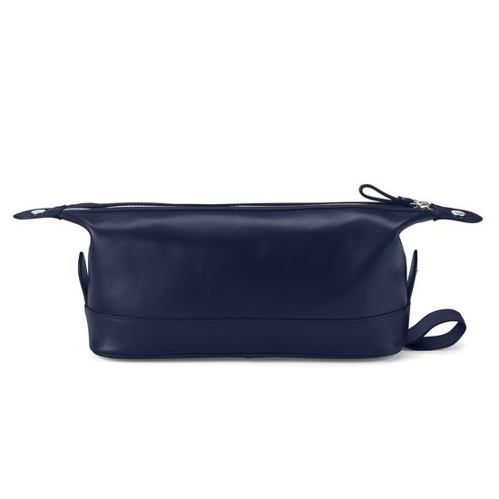 Men's Leather Wash Bag in Smooth Navy Nappa from Aspinal of London