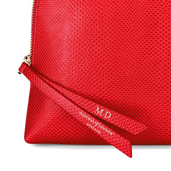 Large Essential Cosmetic Case in Berry Lizard from Aspinal of London