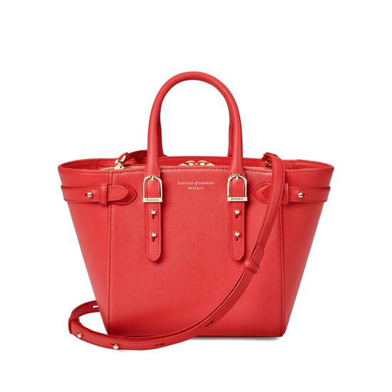 Mini Marylebone Tote in Dahlia Saffiano from Aspinal of London