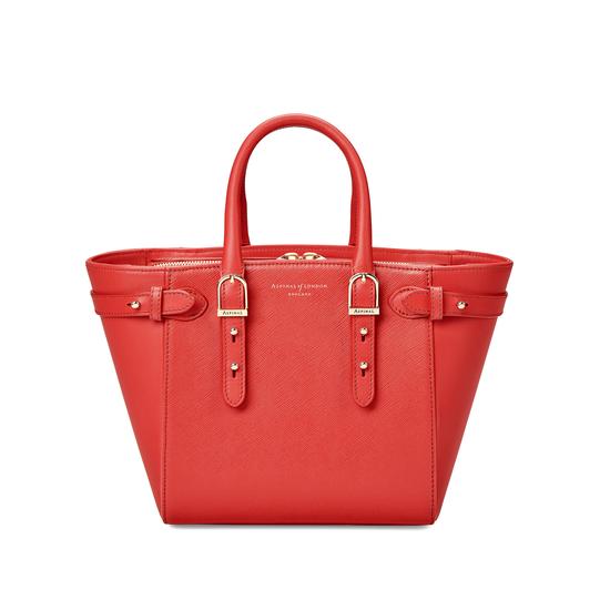 Mini Marylebone Tote in Dahlia Saffiano from Aspinal of London