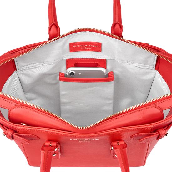 Mini Marylebone Tote in Dahlia Saffiano from Aspinal of London